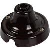 Fanton Rosone liscio in ceramica colore marrone Ø 70 mm in porcellana per lampade a sospensione e cavo tessile 84027BW