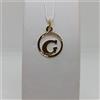 CIONDOLO MEDAGLIA IN ORO GIALLO 18KT 750 1,5 GRAMMI LETTERA G