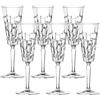 Non applicabile Set 6 Pz. Calici Bicchieri Flûte Grandi Vetro Tavola Drink Champagne Etna 190 ml