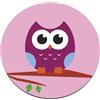 Tappetino Mouse Per PC OWL TREE CIRCLE Animale Rosa Viola Con Uccello