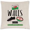 Gift Base Rugby Galles Lino Copricuscino Cuscino - Divertente Lega Bandiera Inglese Sport