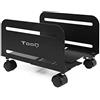TooQ UMCS0004-B - Supporto da terra con ruote per CPU, metallico, fino a 10kg di peso, supporta torri da 119mm a 209mm di larghezza, colore nero