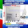 Metronic AMPLIFICATORE SEGNALE TV 28db A 4 USCITE, MIGLIORA/POTENZIA IL SEGNALE TV + 5 F