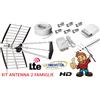 KIT ANTENNA DIGITALE TERRESTRE 5G PER 2 FAMIGLIE LTE HD ANTENNA COMPLETO