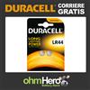 Duracell 2X Batteria LR44 DURACELL a Bottone LR154 A76 KA76 V13GA AG13 Pila