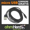 adi Cavo USB [ Micro USB B maschio > USB A maschio ] 3 metri, Nero