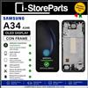 Samsung DISPLAY LCD OLED PARI ORIGINALE FULL SIZE SAMSUNG A34 A346B SCHERMO FRAME NERO