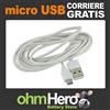adi Cavo USB [ Micro USB B maschio > USB A maschio ] 3 metri, Bianco