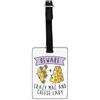 Gift Base Beware Pazzo Mac E Formaggio Donna Visivo Targhetta Bagaglio Borsa Valigia Funny