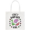 Gift Base Crazy Dinosaur Girl Tote Bag Con Stampe T Rex E Triceratops