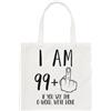 Gift Base Borsa Tote Regolare 100° Compleanno Con Dito Medio 99 Rude Scherzo Divertente