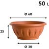 bama Vaso Basso Tondo Esterno Piante Fiori da Balcone Fioriera Rotonda con Sottovaso
