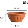 bama Vaso Basso Tondo Esterno Piante Fiori da Balcone Fioriera Rotonda con Sottovaso