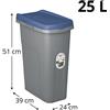 STEFANPLAST Bidone Spazzatura Plastica Coperchio Colorato Eco System 25L Cestino Rifiuti