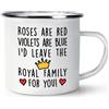 Gift Base Rose Are Red Viole Sono Blu Leave The Royal Famiglia Smalto Tazza Valentines