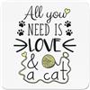 Gift Base All You Need Is Love e Un Frigorifero Gatto Magnete - Pazzo Divertente Donna