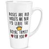 Gift Base Rose Are Red Viole Sono Blu Leave Royal Famiglia 483ml Grande Latte Tazza Love