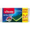 Fresh Vileda Spugna Abrasiva Ultra Fresh 2+1 Piatti Calice Bicchiere Lavello