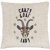 Gift Base Pazzo Capra Donna Stars Lino Copricuscino Cuscino - Divertente Animale