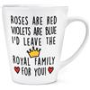 Gift Base Rose Are Red Viole Sono Blu Leave Royal Famiglia 341ml Latte Tazza Valentines