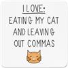 Gift Base I Love Mangiare My Gatto E Festa D'Addio Fuori Commas Frigo Magnete - Divertente