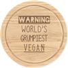 Gift Base Avvertimento World's Grumpiest Vegano Rotondo Tagliare Formaggio Board Best Sano