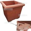 Cubo vaso quadrato liscio cm 45x45 in terracotta toscana con piedini incorporati