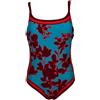 JUSTMINE FEELING by JUSTMINE costume intero turchese/rosso/amarena piazzata 6059