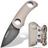 TONIFE Runer Full Tang Coltello da Caccia campeggio a Lama Fissa 4,7cm con Guaina Kydex Regolabile Facile Portabile con Cordino in Paracord per Sopravvivenza (Sabbia Calda+Gary Titanio)
