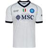 SSC Napoli Maglia Replica Away, EA7, Prodotto Ufficiale, Scudetto Tricolore, Grafica Vesuvio, Bianca, Regular Fit, S