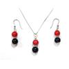 Collana e Orecchini Parure in argento 925%°° e Corallo su coccu kokos sabegia