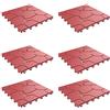 Pure Garden 50-LG1172 - Pavimentazione ad incastro per esterni, resistente agli agenti atmosferici e antiscivolo, quadrato, 6 pezzi, colore: Rosso mattone