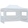 vidaXL Gazebo Professionale Pieghevole 3 Pareti 3x4m Acciaio Bianco