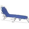 Hongu Lettino spiaggia mare brandina pieghevole prendisole regolabile 188x55x24 cm