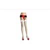 Leg Avenue Calze parigine bianche Collant autoreggente a rete con fascia ragazza donna Sexy