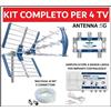 EDISION Kit Antenna Tv Digitale Terrestre UHF Centralino Amplificatore Per 2,4,6 Utenti