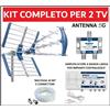 EDISION Kit Antenna Tv Digitale Terrestre UHF Centralino Amplificatore Per 2,4,6 Utenti