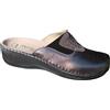 RIPOSELLA W06488 GRIGIO NERO PANTOFOLE DONNA PELLE INVERNALI PLANTARE ESTRAIBILE