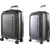 Mandarina Duck Logoduck + Trolley Cabin, Nero (Black), 40x55x20(LxHxW) & Logoduck + Trolley Medium Exp, Nero (Black), 45x69x32/35(LxHxW)