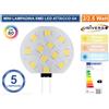 UNIVERSO 5 LAMPADINE LEDG4 SPOTLIGHT 2/2.5W BULD DISC SMD CHIP 3000K 4000K 6500K