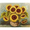 QUADRO CANOVACCIO MEZZO PUNTO PICCOLO DA RICAMARE 24 X 30 " GIRASOLI "