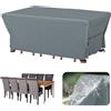 Velway Coperture per Mobili da Giardino Impermeabile: 242x162x71cm Copertura Tavolo Esterno Anti-UV Tessuto Oxford 600D con Strisce Riflettenti Antivento Telo Copri Divano Arredo Rettangolare - Grigio