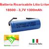 Alcapower Batteria Ricaricabile Litio 3.7V 1300mAh con linguette a saldare lamelle -