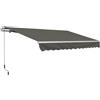 DecHome Tenda da Sole per Esterno Avvolgibile a Bracci 350x250cm Grigio 0GYAM476 DecHome