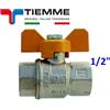 TIEMME Valvola a sfera per gas F-F 1/2'' leva gialla a farfalla - TIEMME
