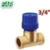 FAR 3087 - VALVOLA DI ARRESTO A PISTONE 2 VIE GIALLA 3/4'' MASCHIO - FAR