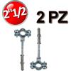 VORPA COLLARE IN ACCIAIO CON VITE E TASSELLO PER TUBI Ø 2''1/2 - 74-80 mm - BUSTA 2