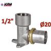 ICMA 410 - Raccordo a pressare gomito con staffa 1/2'' femmina x Ø20 SEMPITER®
