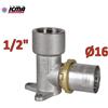 ICMA 410 - Raccordo a pressare gomito con staffa 1/2'' femmina x Ø16 SEMPITER®