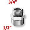 PIANA Gozzano VITE DOPPIA RACCORDO NIPLES RIDOTTO MM da 1/2'' x 3/4'' IN OTTONE CROMATO